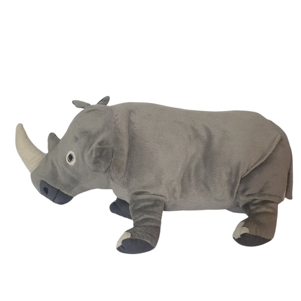 Onskae Gray Plush Rhino 20" Lg Stuffed Animal Realistic Soft Cuddly Wild Nursery